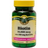 Biotin 10,000 mcg with 100mg Keratin 60 capsulas