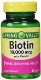 Biotin 10,000 mcg com Keratin 60 cápsulas